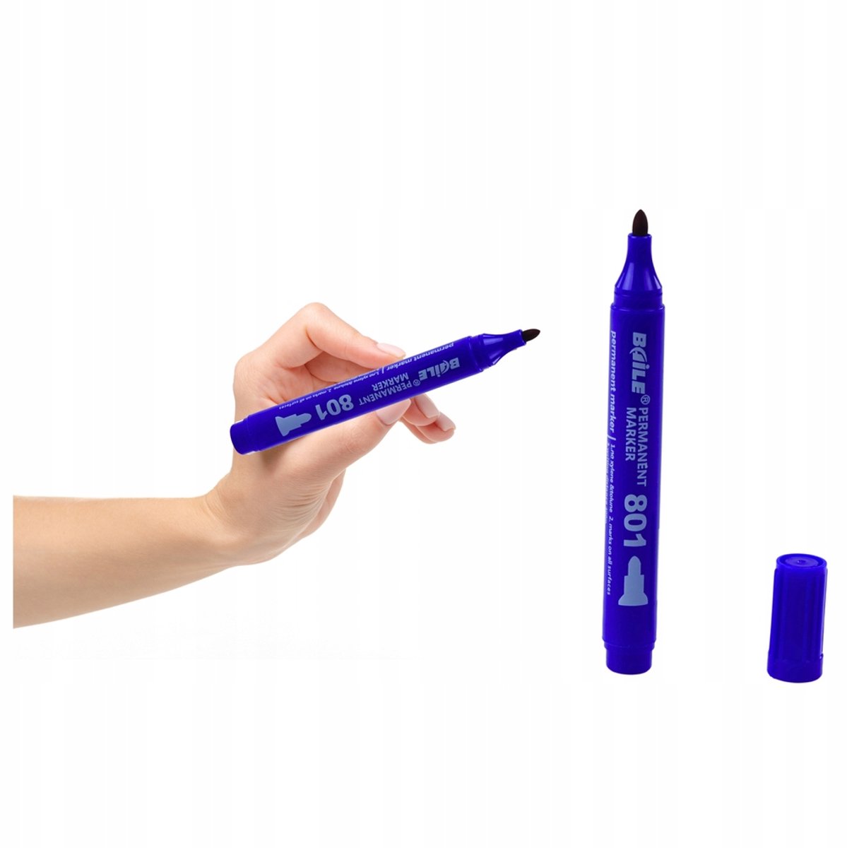 Blauwe permanente marker, waterdicht, voor school en kantoor