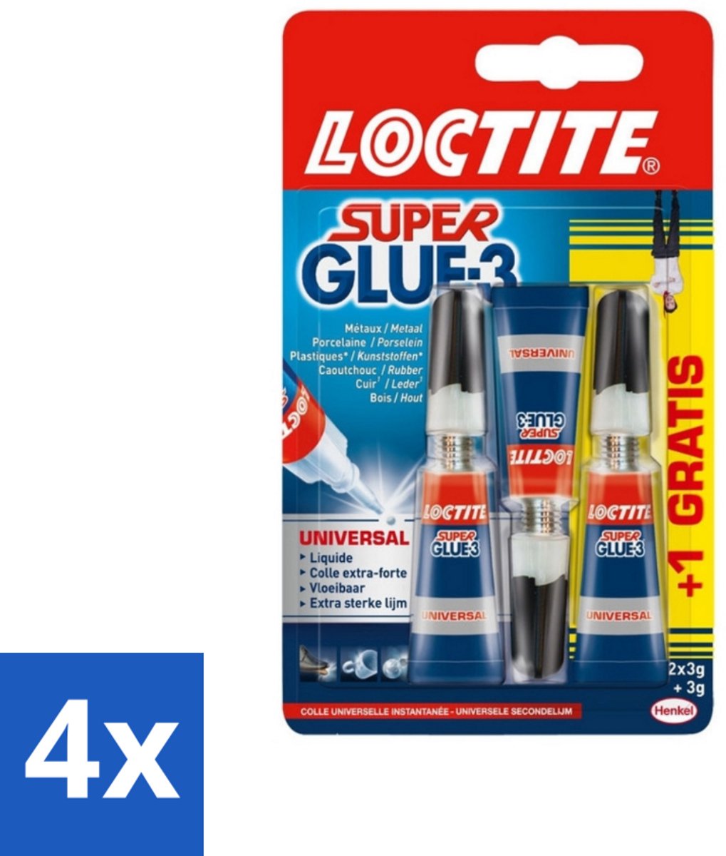 4 x Loctite - Secondelijm - Super Glue Precision - 7,5 Gram - Superlijm - Secondelijm - Loctite - Lijm - Reparatielijm