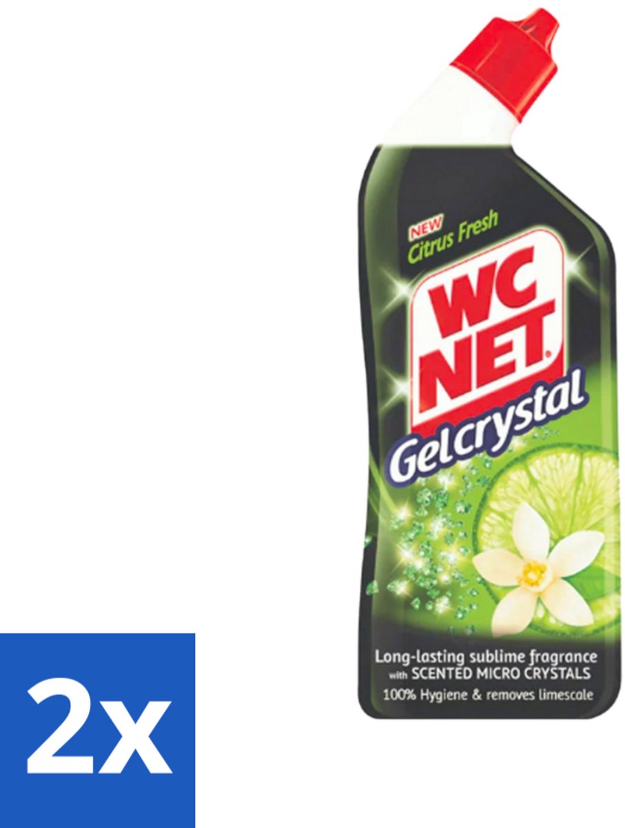 2 x WC Net - Toiletreiniger - Gel - Citrusgeur - Ontkalkt - 750ml - Toiletreiniger - Toiletgel - Citrusgeur - Ontkalkt - Kalkaanslag