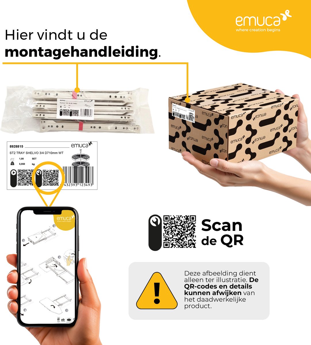 Emuca Wandhaak Hamilton, Staal, Zwart