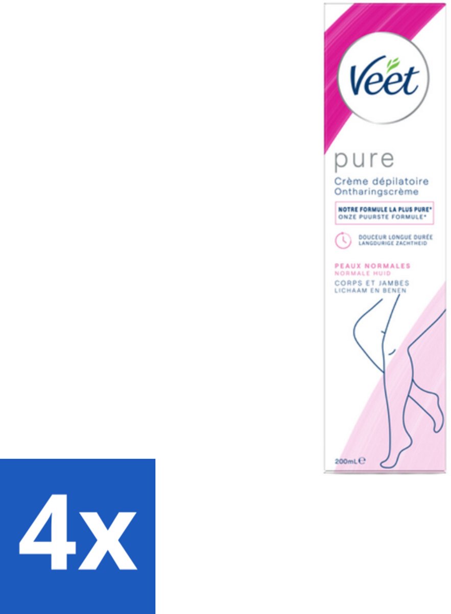 Veet - Minima - Ontharingscrème - Normale Huid - 200ml - Voordeelverpakking - 4 stuks