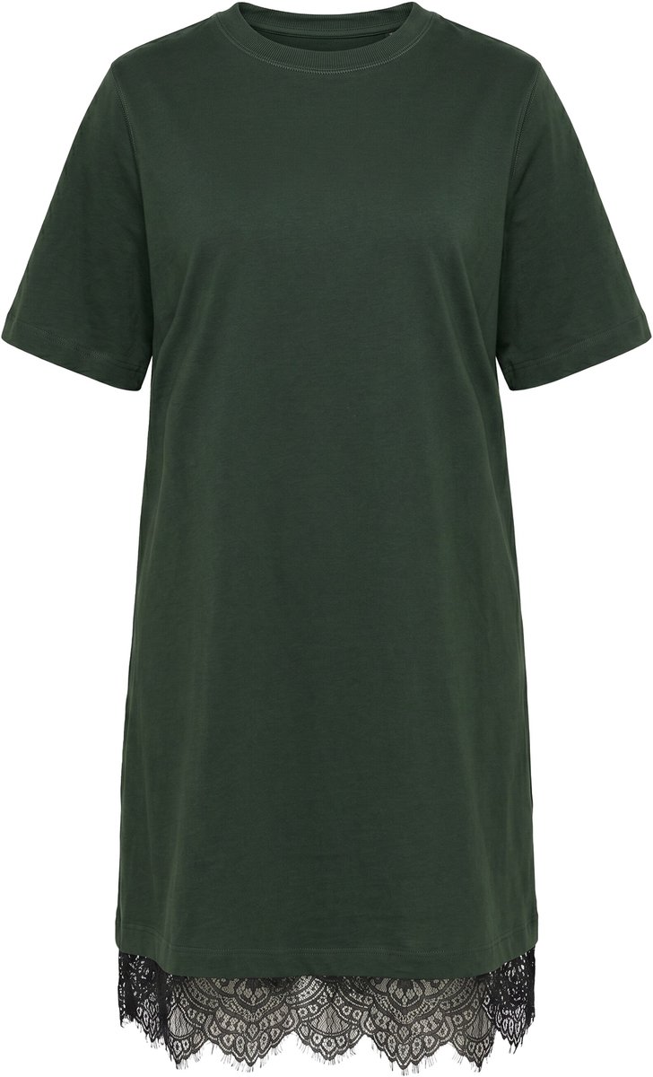 Studio Untold - Dames - Shirtjurk asymmetrische kanten zoom - Donkerolijf - Maat 46+