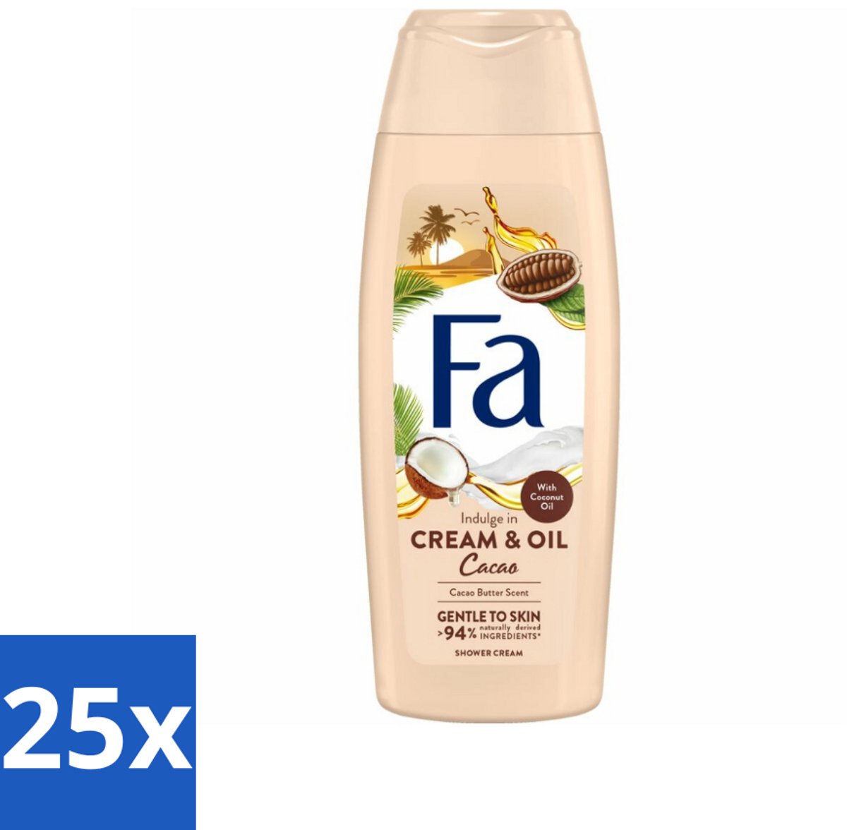 Fa - Cream & Oil Cacao - Douchecrème - Cacaoboter Met Kokosolie - 250 ml - Bulkverpakking - 25 stuks
