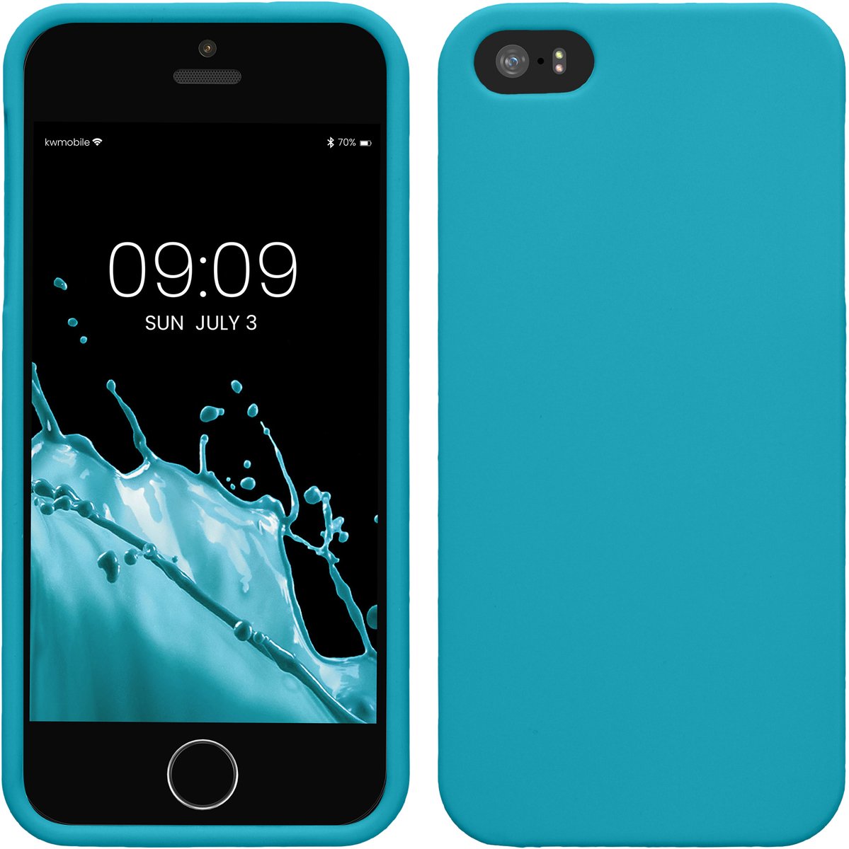 kwmobile telefoonhoesje geschikt voor Apple iPhone SE (1.Gen 2016) / iPhone 5 / iPhone 5S - Hoesje voor smartphone - Back cover in ijsblauw