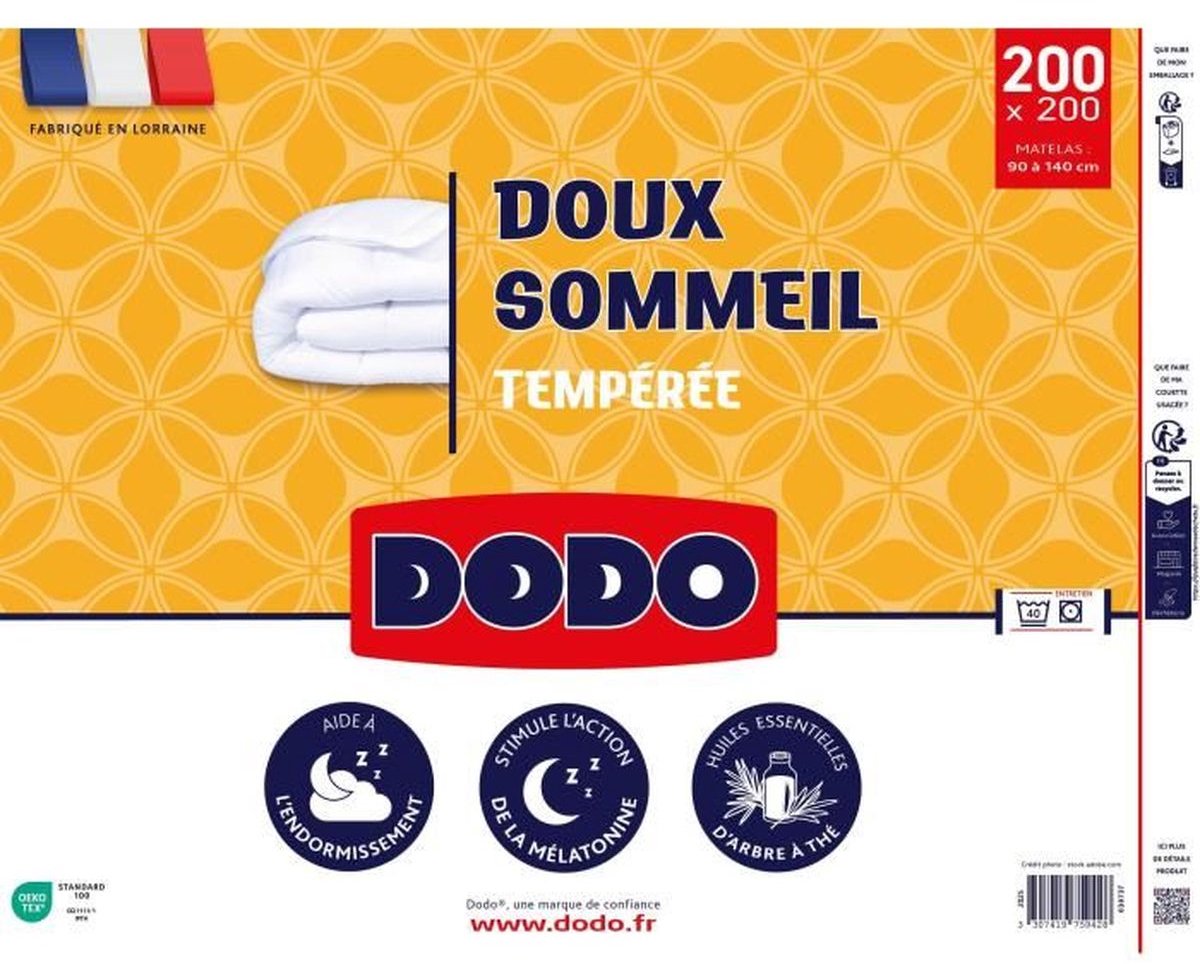 DODO – DOUX SOMMEIL – Tempur quilt – 200x200 – 300 g/m² vulling