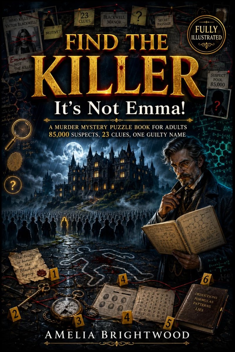 Find the Killer - It's not Emma!: A Murder Mystery Puzzle Book For Adults - 85,000 Suspects, 23 Clues, One Guilty Name - ShopVlot