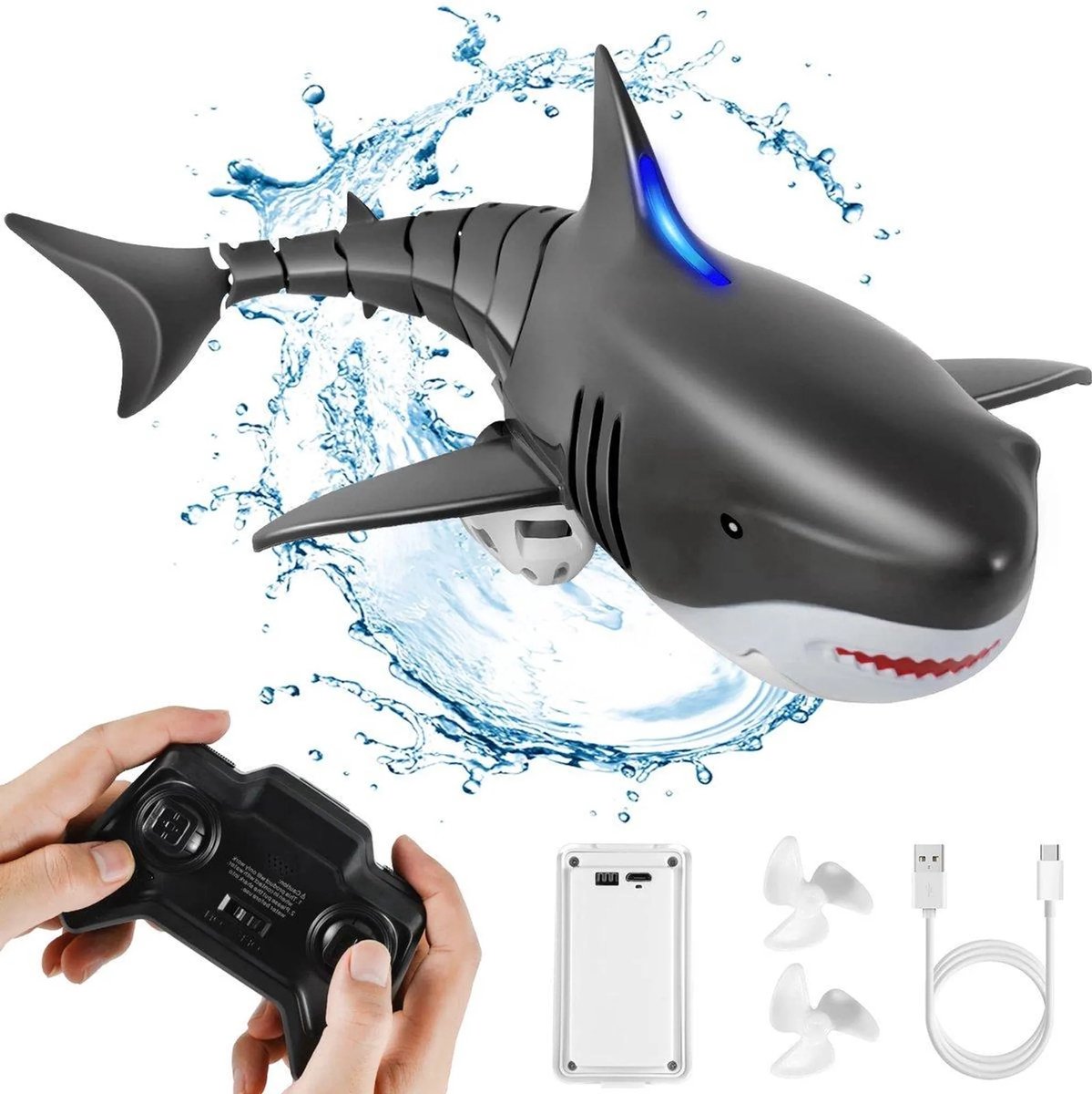casalora® - Afstandsbedienbare Haai Speelgoed - 2.4GHz RC Boot Simulatiehaai - Zwembad Water Speelgoed - Elektrische Boot met Afstandsbediening - Speelgoed Cadeau voor Jongens en Meisjes - Buitenspeelgoed