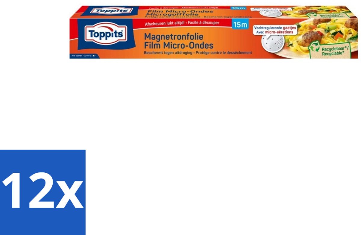 Toppits – Magnetronfolie – 15 m - Voordeelverpakking - 12 stuks