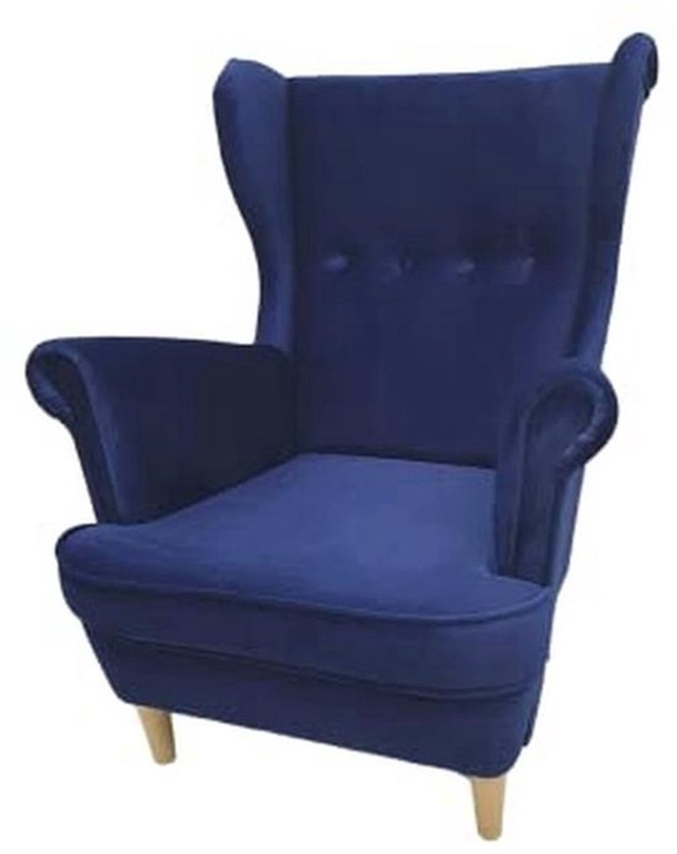 Comfortabele loungestoel voor zwangere vrouwen - Gestoffeerde relaxstoel in Scandinavisch ontwerp (marineblauw)