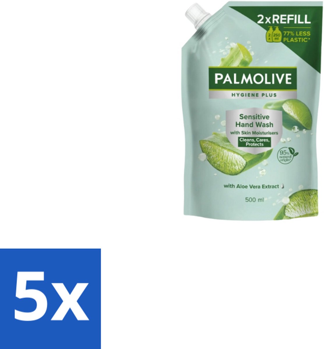 Palmolive – Handzeep Navulling – Hygiene Plus Sensitive Antibacterieel – 500 ml - Bulkverpakking - 5 stuks