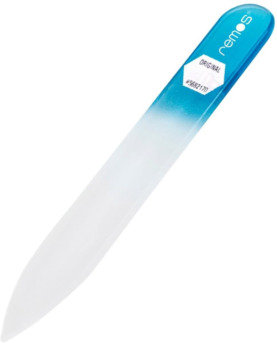Solidchoice - Dubbelzijdige Glas Vijl - 8 cm - Blauw