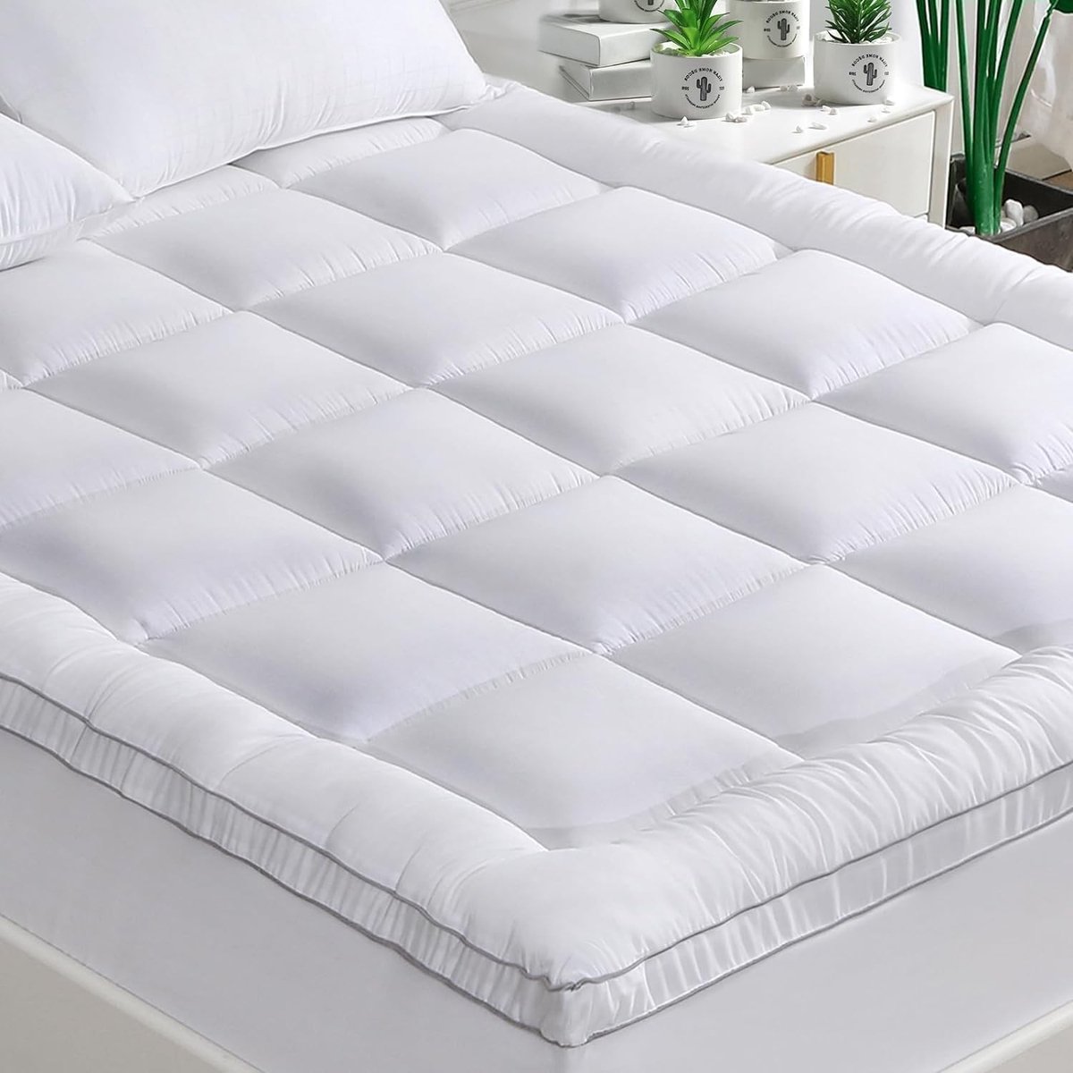 Solidchoice - Matras Topper 140 x 190 cm met Bamboevezels en 3D Vulling voor Comfortabel Slapen
