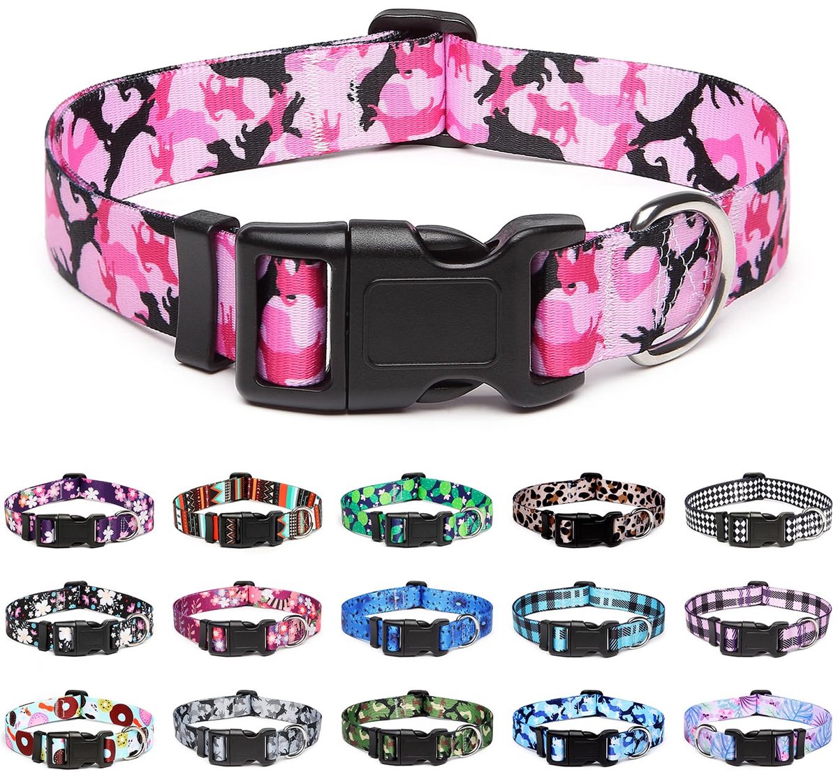 Mercano Verstelbare hondenhalsband - speciale ontwerpen, zachte comfortabele duurzame nylon halsband voor kleine - ShopVlot