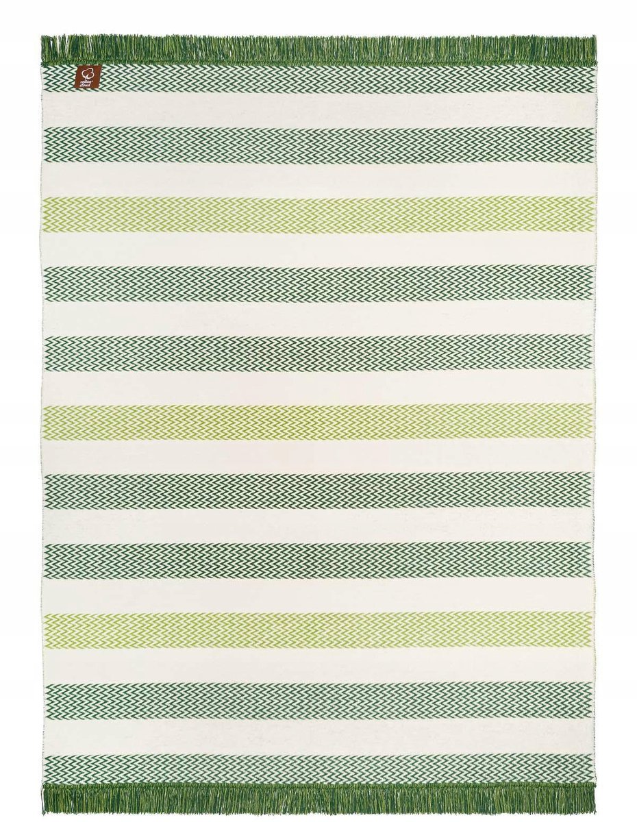 Zachte Plaid deken 150x200 cm - Groen Zwart Zigzag Patroon