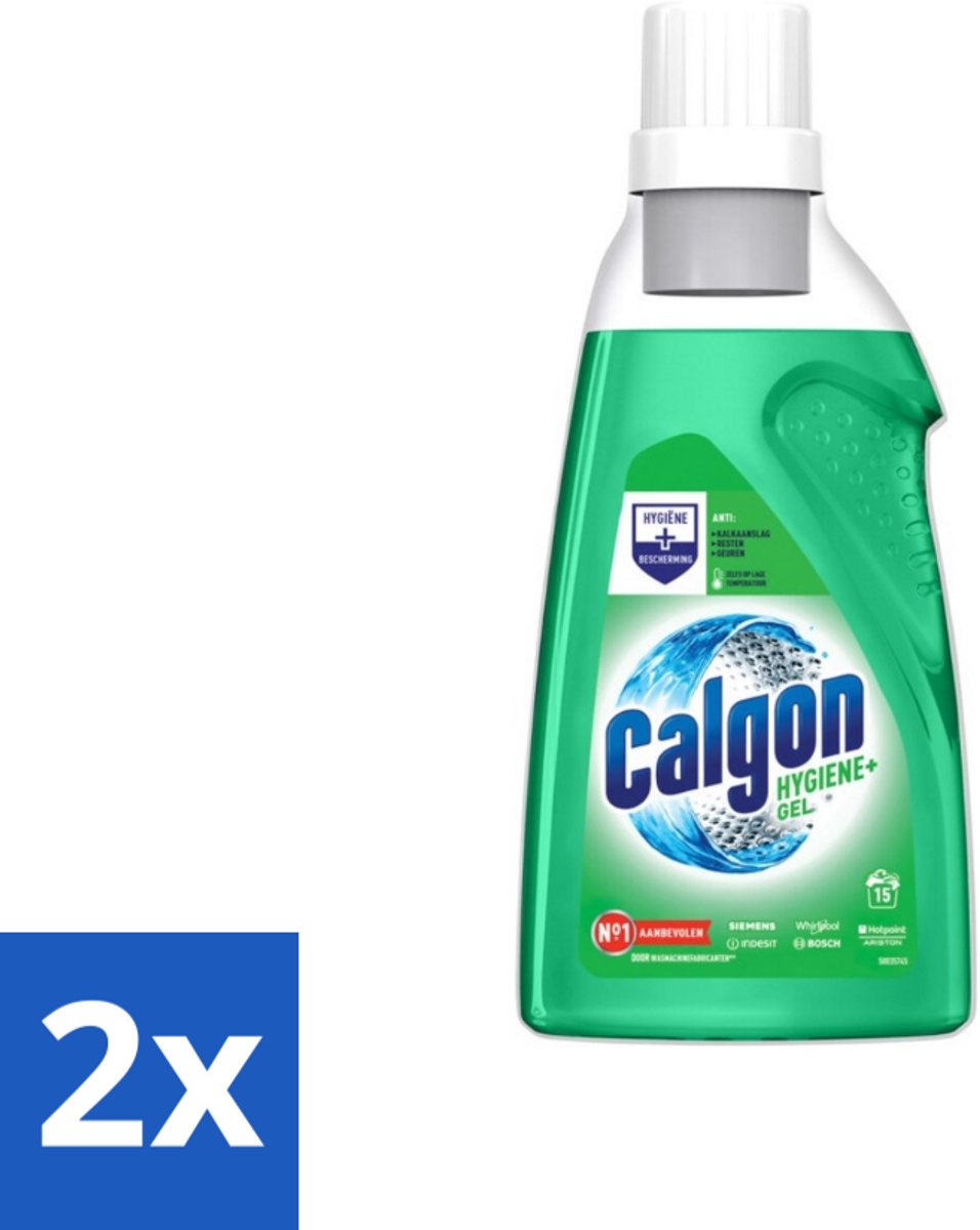 2 x Calgon Hygiene+ Gel Wasmachine Reiniger en Anti Kalk 750 ml - Wasmachinereiniger - Kalkpreventie - Wasmachine Hygiëne - Wasmachine Onderhoud - Geuren In Wasmachine