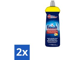 2 x Finish – Glansspoelmiddel – Citroen – 800 ml - Glansmiddel - Vaatwasser - Citroen - Glanzende Vaat - Droogt Snel