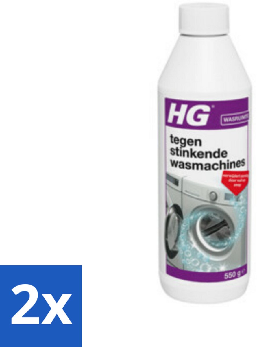 2 x HG Tegen Stinkende Wasmachines 550 gr - Wasmachine Reiniger - Wasmachine Schoonmaken - Wasmachine Geur - Wasmachine Stinkt - Wasmachine Onderhoud