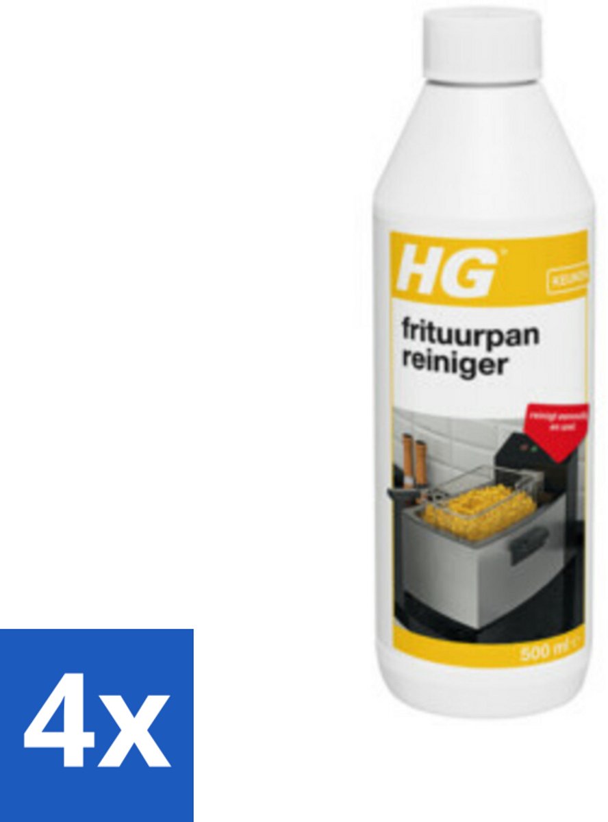 4 x HG Frituurpanreiniger 500 ml - Frituurpanreiniger - Vet Verwijderen - Aangekoekt Vet - Frituurpan Schoonmaken - Frituurpan Reiniging