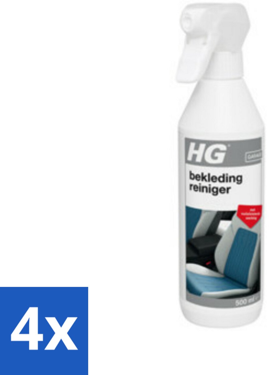 4 x HG Bekledingreiniger 500 ml - Autobekleding Reiniger - Vlekken Verwijderaar - Auto Interieur Reiniging - Caravan Bekleding Reiniger - Boot Bekleding Reiniger