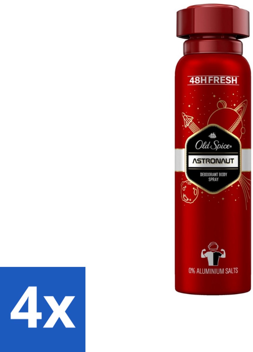 Old Spice – Deospray – Astronaut – 150 ml - Voordeelverpakking - 4 stuks