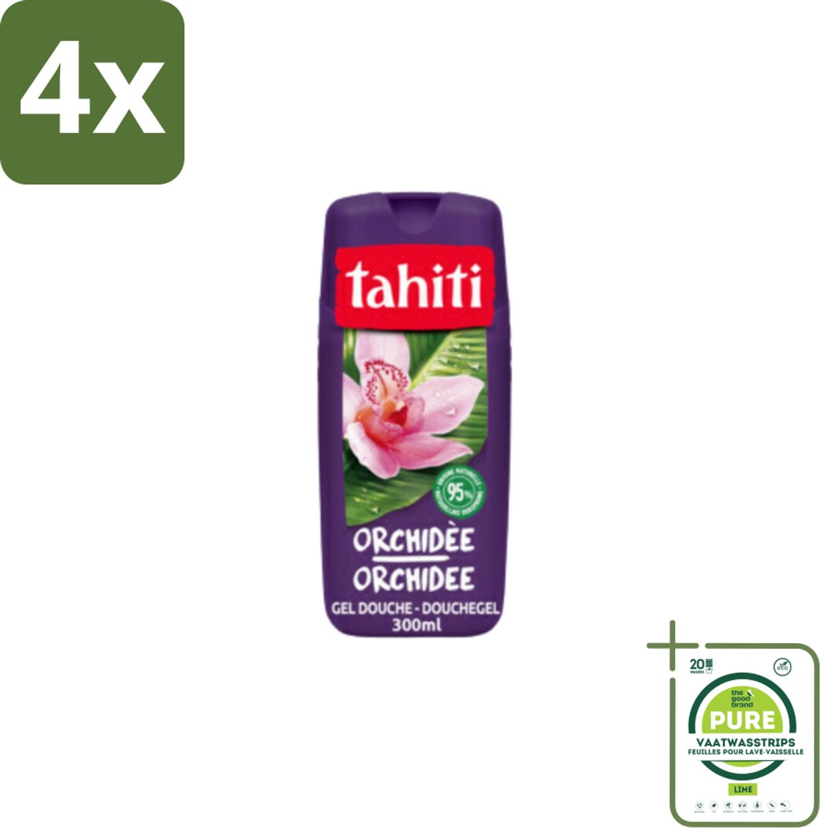 Tahiti – Douchegel – Orchidee - 315 ml - Voordeelverpakking - 4 stuks - Douchegel orchidee - Orchidee geur