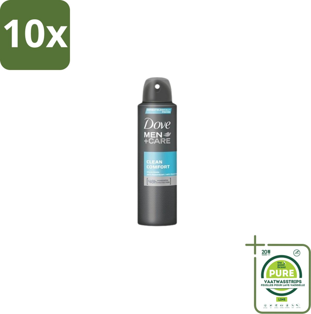 10 x Dove Men+Care – Deodorant Spray – Clean Comfort – 200 ml - Grootverpakking - Anti-transpirant Spray - Okselgeur - Frisse Geur - Schone Geur - Okselverzorging