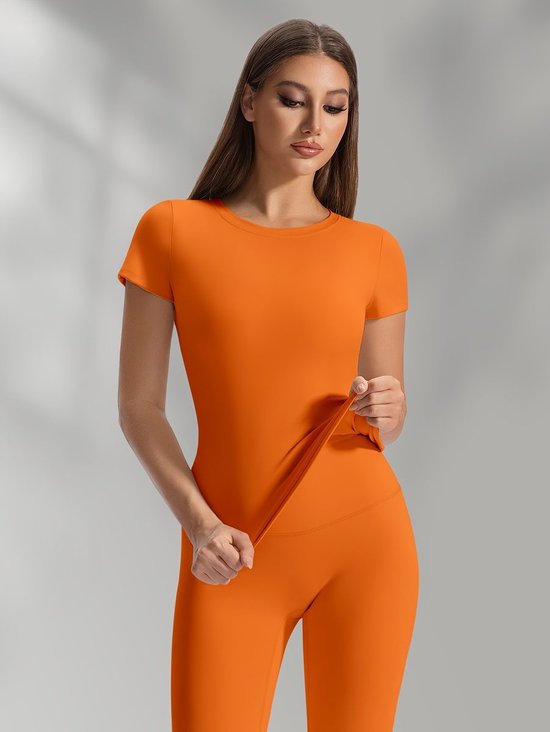 Currero Pilates Pak Dames - Yoga - Buttshaper - Gym - Fitness - Butt Lift - Bil Vergrotend - Heup Liftend - Yogakleding - Oranje XL — afbeelding 2