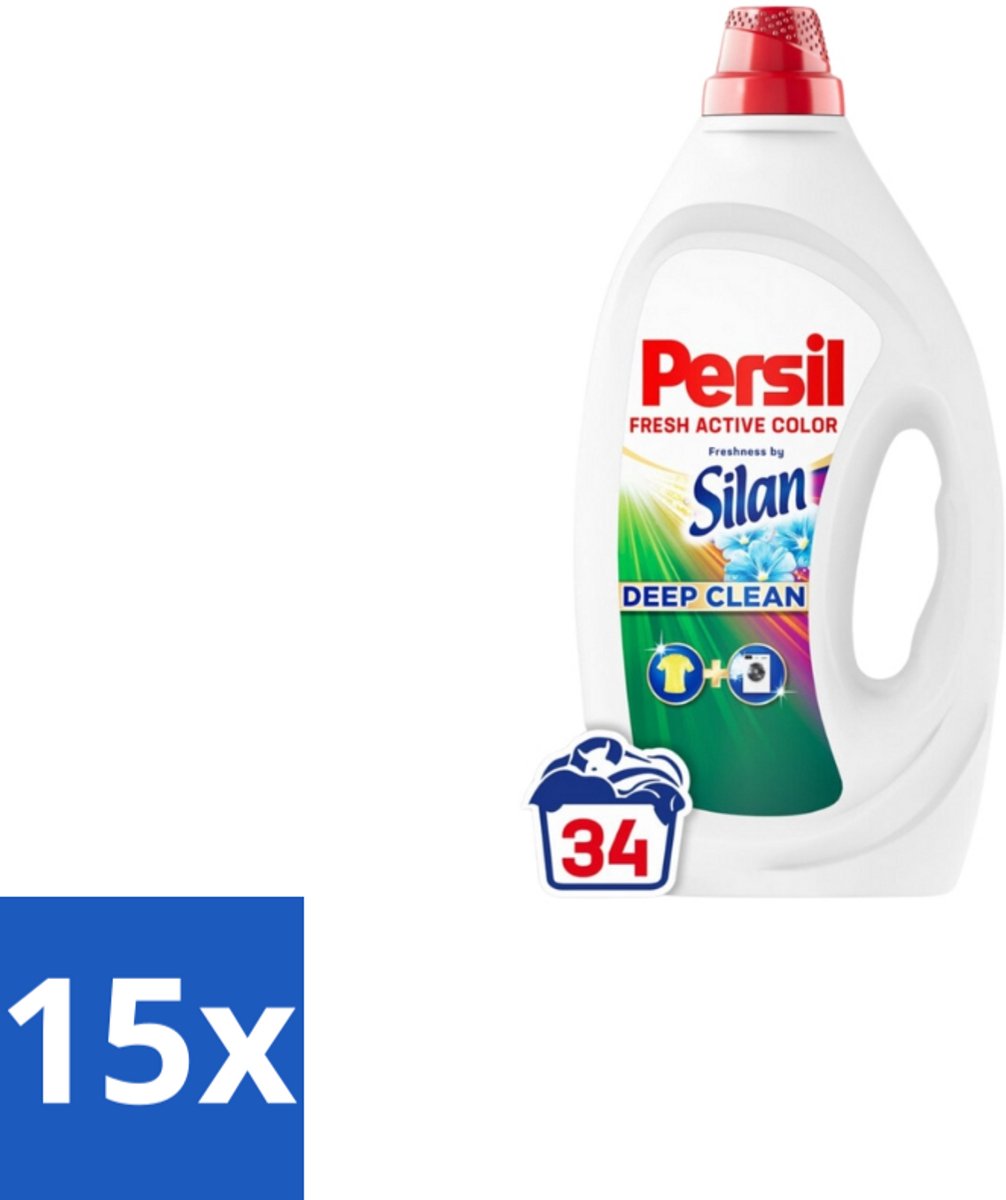 Persil – Vloeibaar Wasmiddel – Color Freshness by Silan – 34 Wasbeurten - Bulkverpakking - 15 stuks