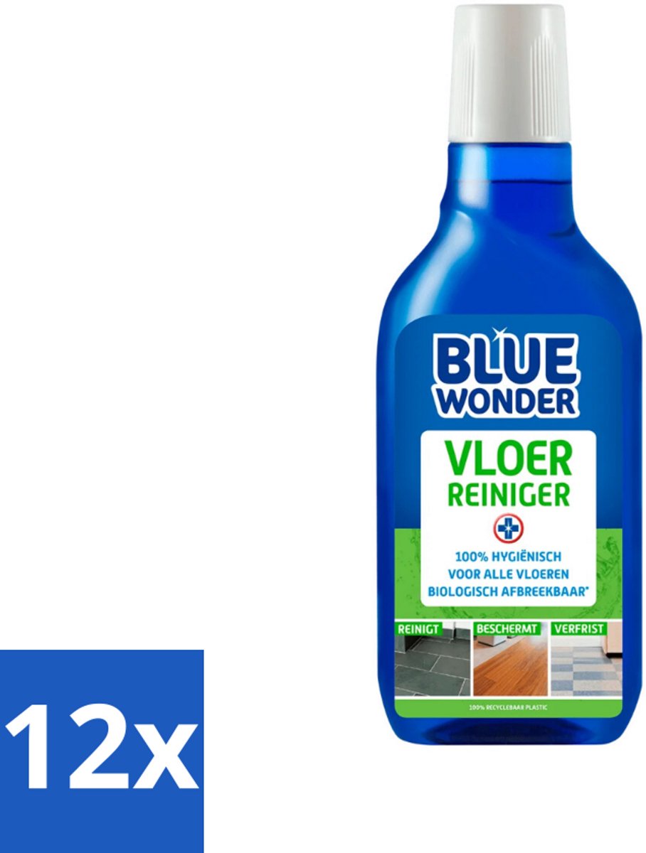 12 x Blue Wonder Vloerreiniger 750 ml - Vloerreiniger - Schoonmaakmiddel - HG - Vloeren Schoonmaken - Hardnekkig Vuil