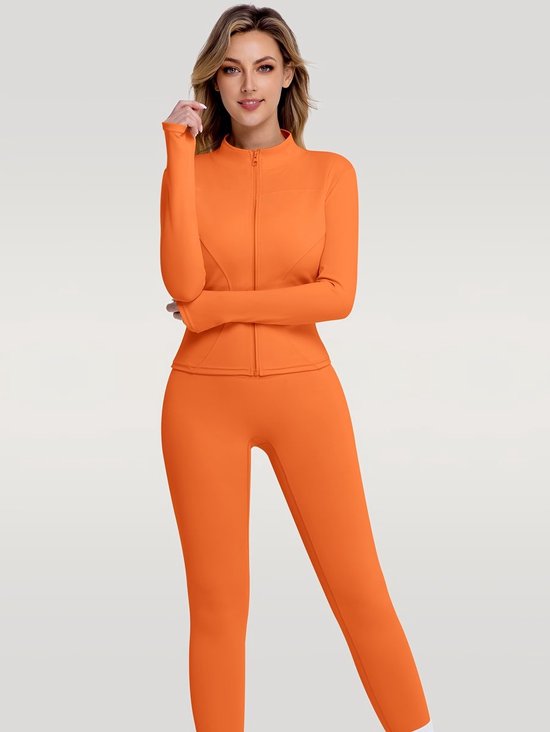 Currero Pilates Pak Dames - Yoga - Buttshaper - Gym - Fitness - Butt Lift - Bil Vergrotend - Heup Liftend - Yogakleding - Oranje M — afbeelding 2