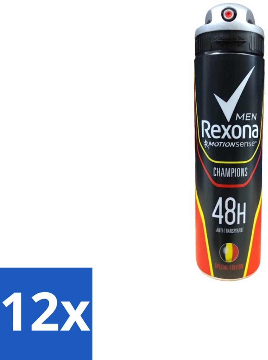 Rexona – Deodorant Spray – Champions – 150 ml - Voordeelverpakking - 12 stuks