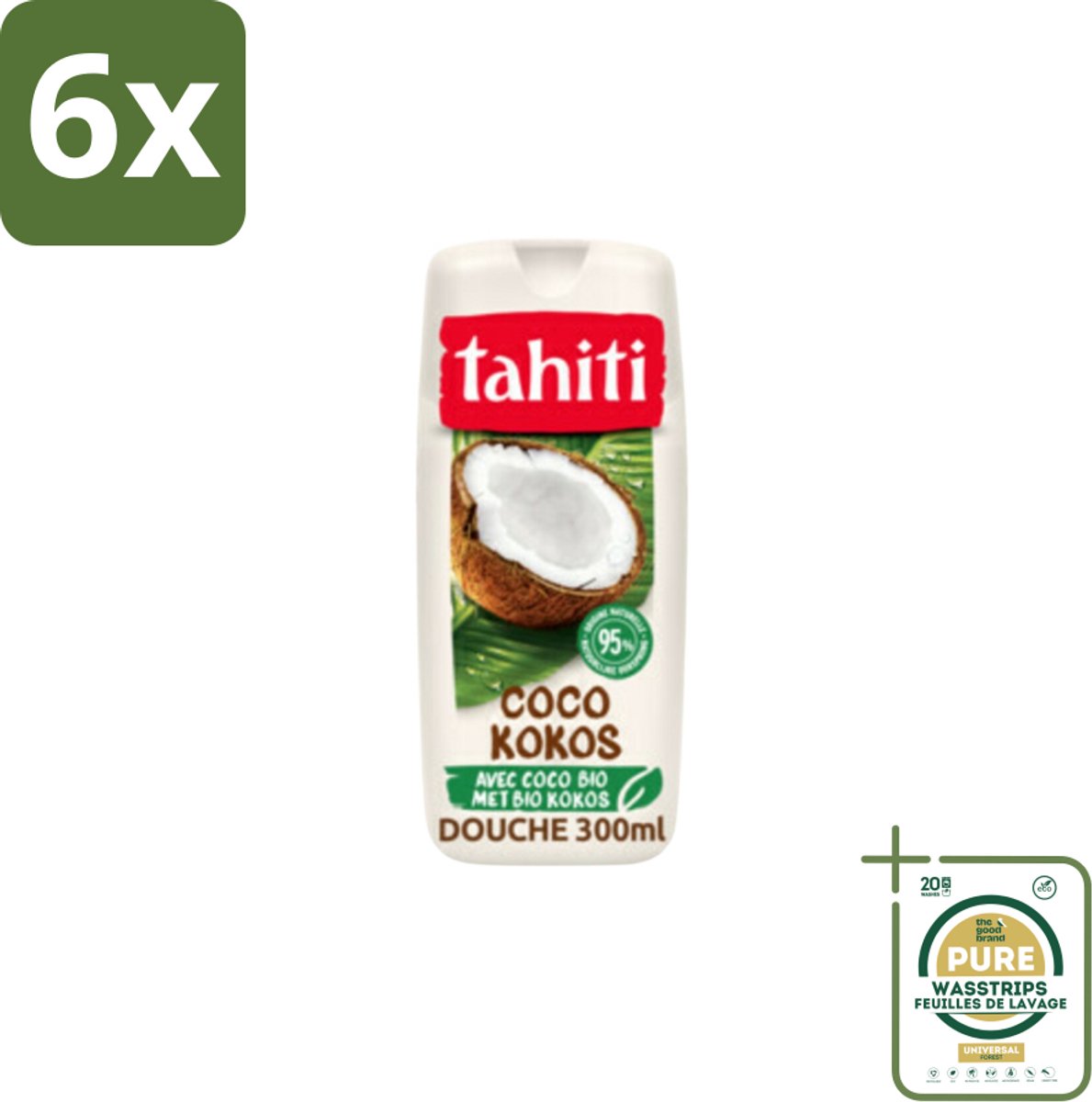 Tahiti – Douchegel – Coco - 315 ml - Voordeelverpakking - 6 stuks - Tropisch - Ontspannen douche