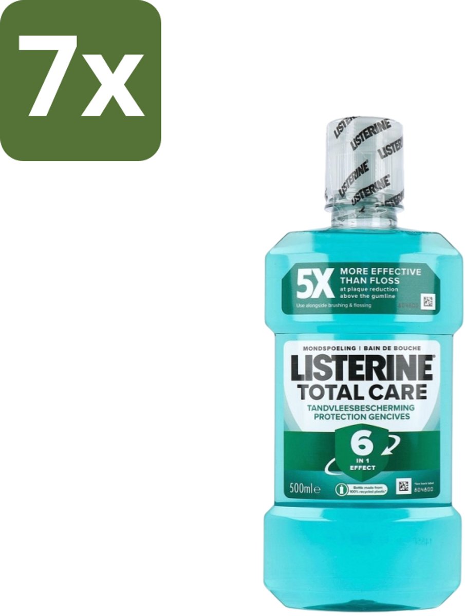 Listerine – Mondwater – Total Care – Tandvleesbescherming – 500 ml - Bulkverpakking - 7 stuks