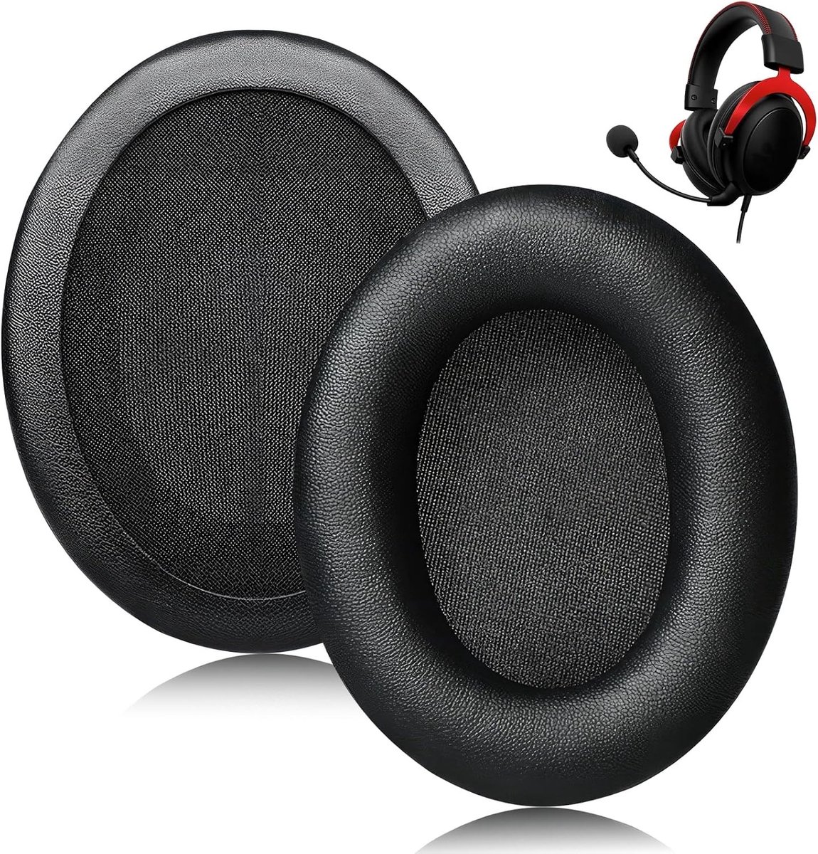 Vervangende Oorkussens voor Gaming Headsets, Memory Foam en PU Leer, Geschikt voor Cloud II, Cloud Alpha, Cloud Flight S, Zwart