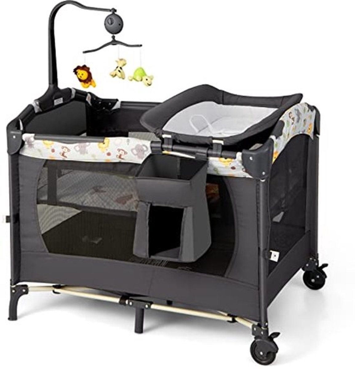 Opvouwbaar 4-in-1 Babybed met Matras en Luiertafel