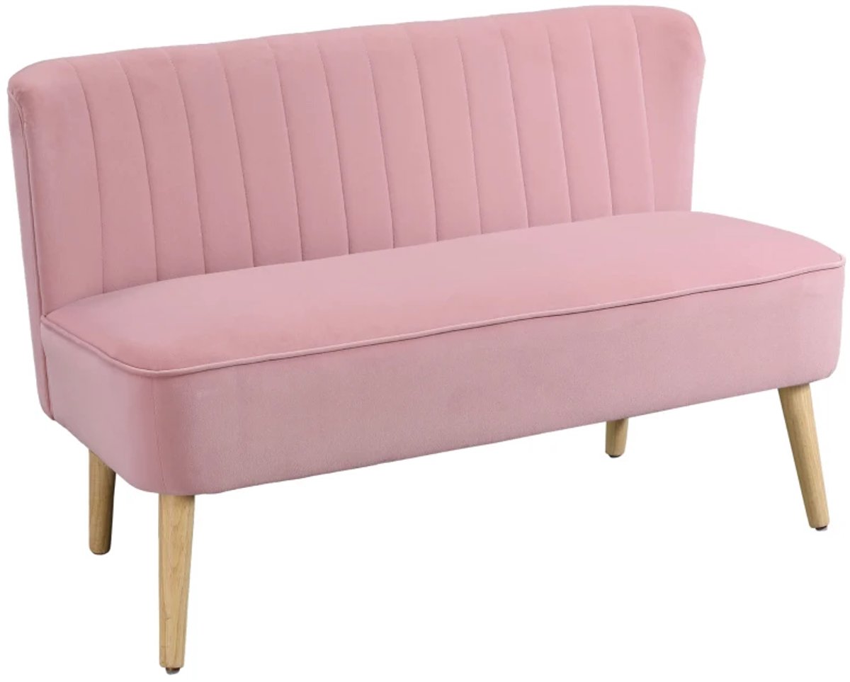 2-zitsbank Stoffen Zitbank - Gestoffeerde Loungebank - Breed - Roze