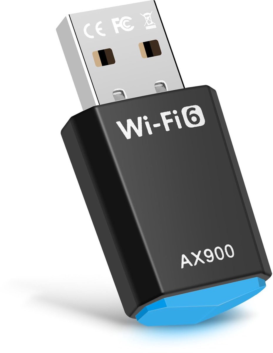 WiFi 6 stick voor pc, krachtige AX900 Mbps Dual Band 5,8 GHz/2,4 GHz, WiFi-dongle USB-adapter, wifi-stick voor Windows - ShopVlot