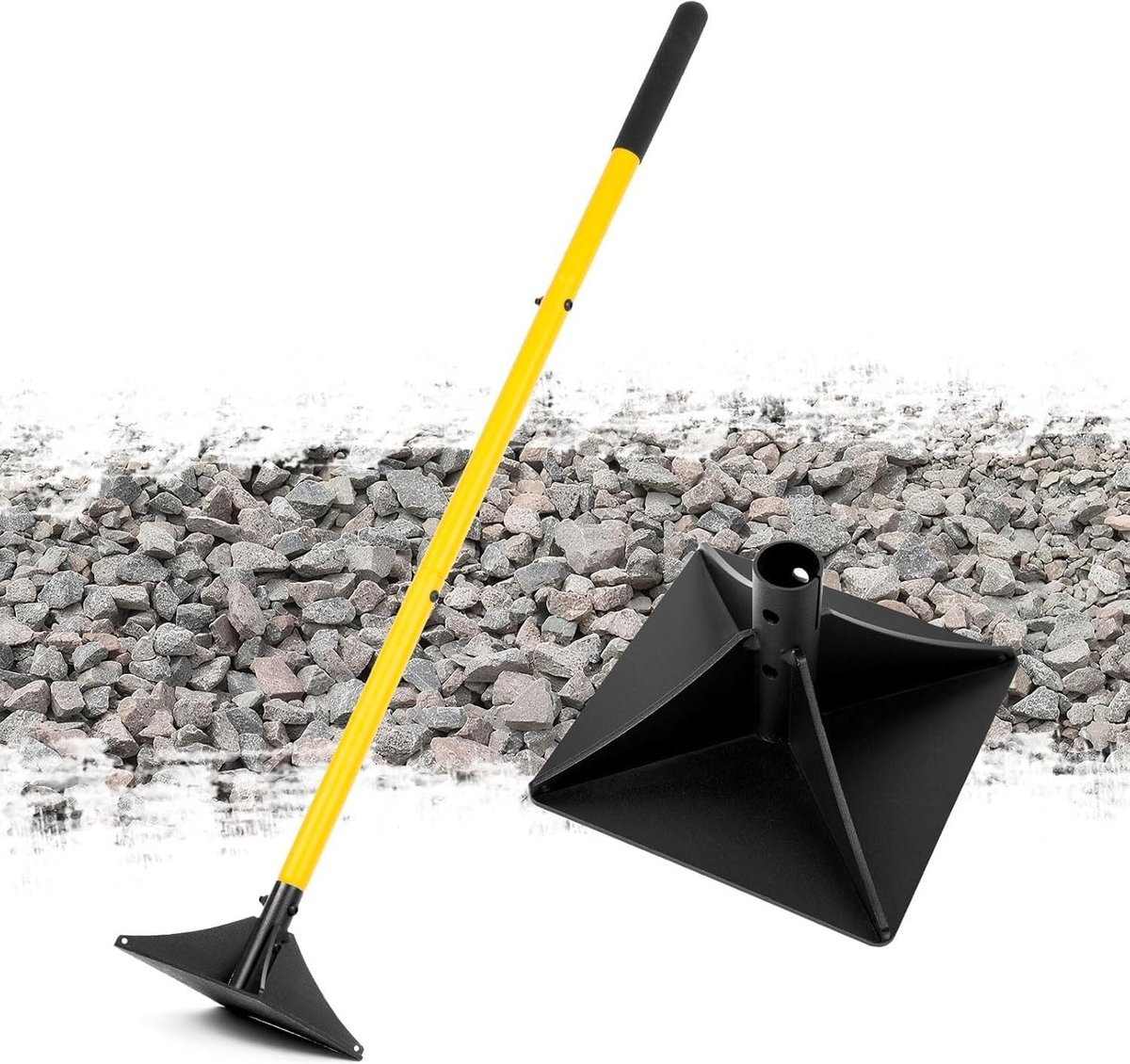 Pestle met Handvat van 112 cm voor Egaliseren van Grond, Grind, Zand en Asfalt in Tuin en Oprit