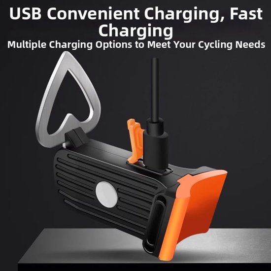 KZQ Hartvormig Fietsachterlicht - USB-Oplaadbaar - 5 Lichtstanden - Helder Rood LED - Waterdicht - Universele Montage - Voor Fiets Helm Rugzak - Rood — afbeelding 5