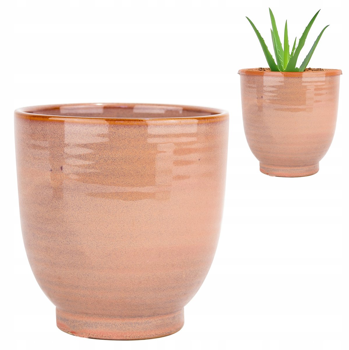 Keramische bloempot voor orchideeën en balkonplanten, 12cm, zalmroze