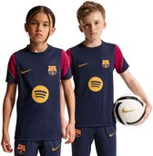 Nike T-shirt Kinderen FC Barcelona Strike Marineblauw/Bordeauxrood - Maat XS