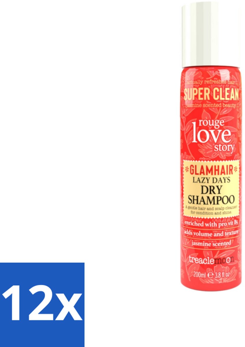 12 x Treaclemoon – Droogshampoo – Rouge Love – 200 ml - Droogshampoo - Haar Verzorging - Haar Fris - Haar Volume - Haar Verzorging Zonder Water