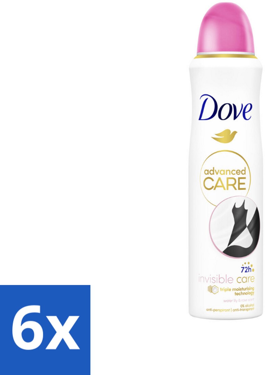 6 x Dove – Deodorant Spray – Invisible Care – 150 ml - Anti-transpirant - Deodorant Spray - Zweetbehandeling - Frisheid - Huidbescherming