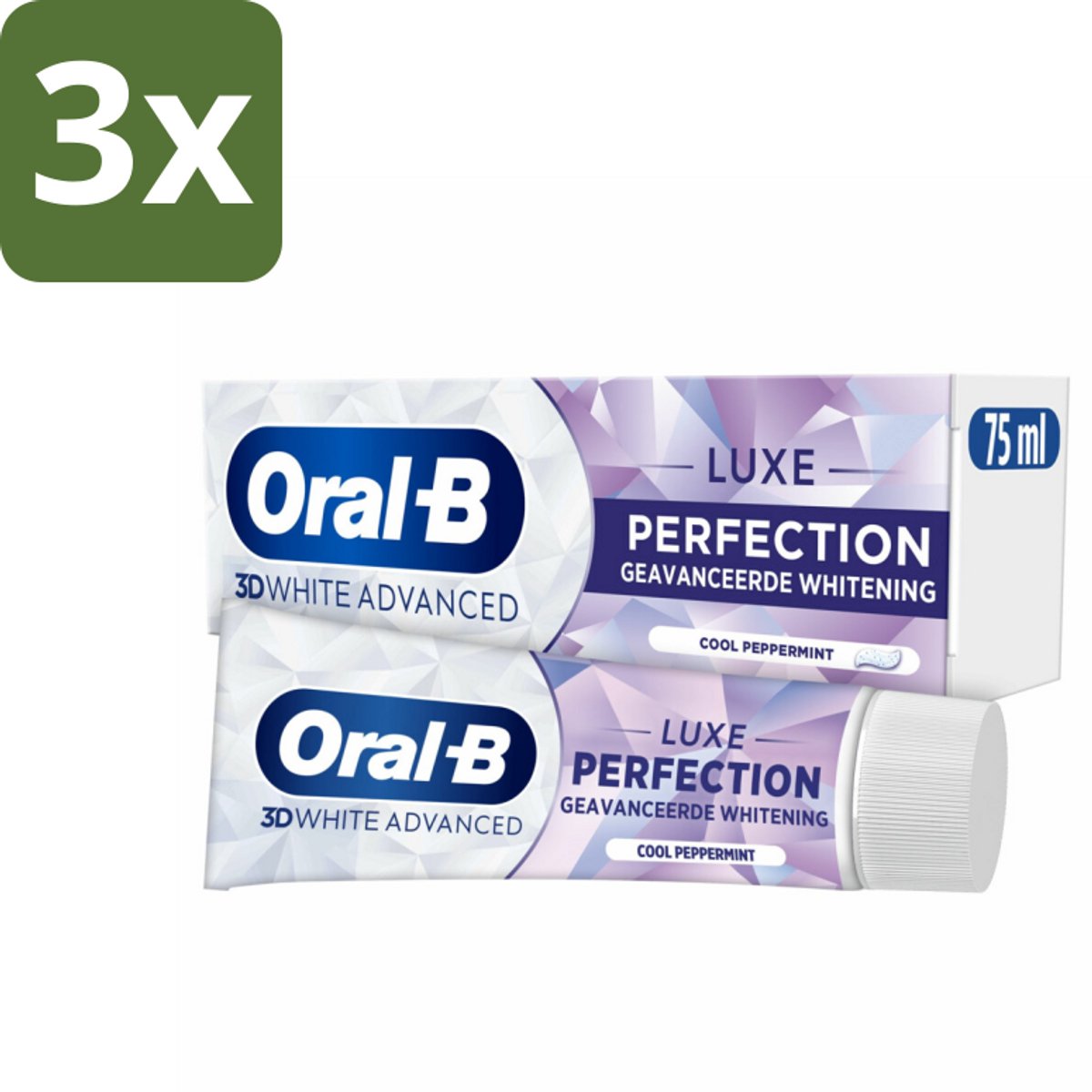 3 x Oral B - Tandpasta - 3D White Advanced - Luxe Perfection - 75ml - Koffiezetapparaat