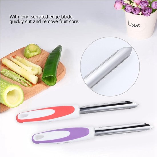 Zucchini Corer en Groentesnijder met Golfrand en Rubber Handvat voor Groenten en Fruit - Ideaal voor Salades en Gezonde Gerechten — afbeelding 4