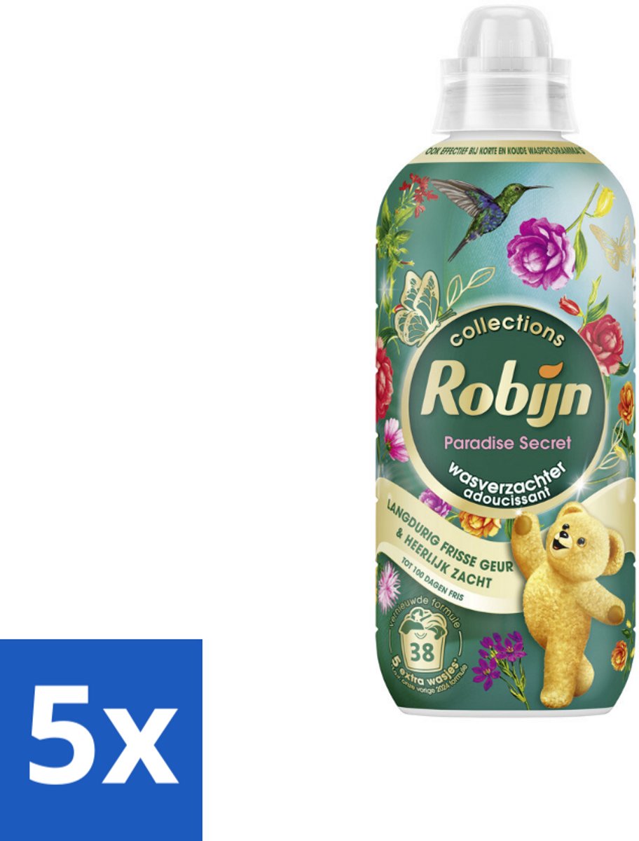 5 x Robijn – Wasverzachter – Intense Paradise Secret – 765 ml - Koffiezetapparaat