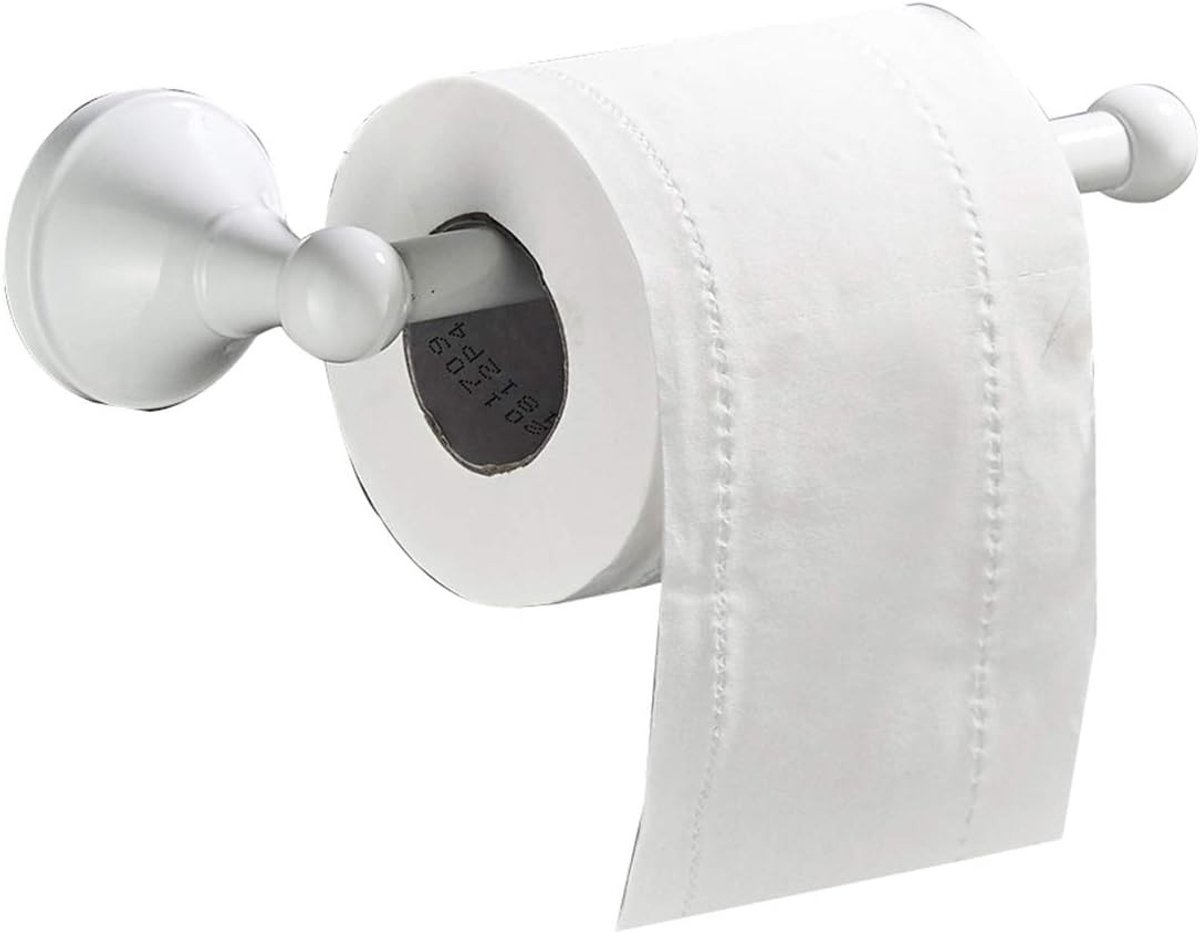 Rollhouder zonder Deksel voor Toiletpapier en Keukenpapier - Wandmontage, 20 cm, Wit - Ideaal voor Badkamer en Keuken, Stijlvol en Functioneel