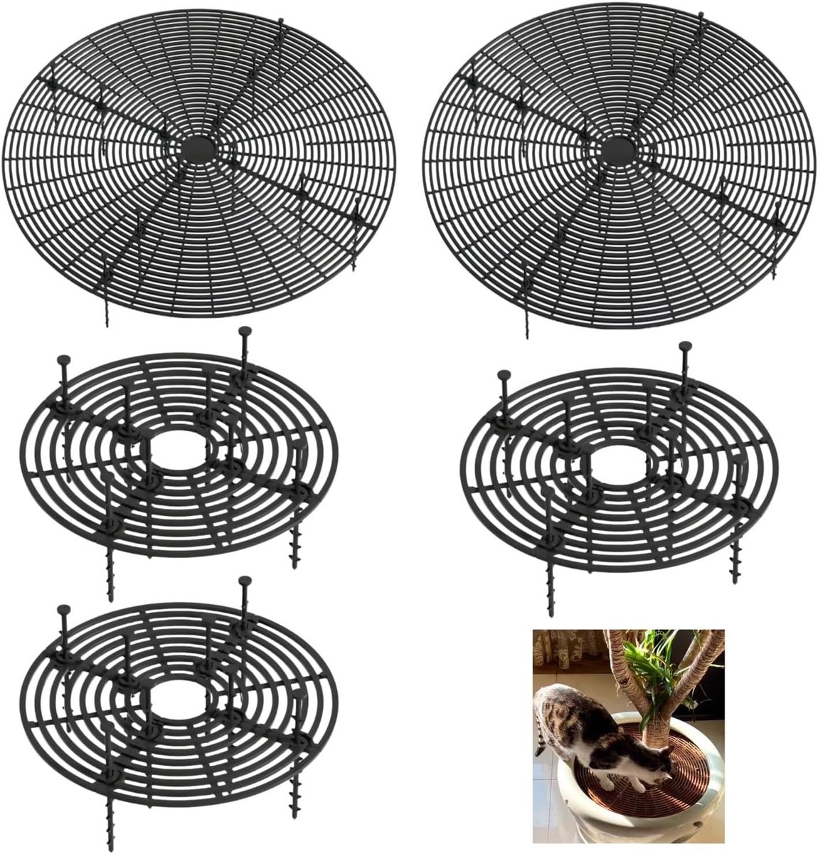 Set van 5 Dierenbeschermers voor Plantenpotten met Snede - 30cm en 52cm Pot Covers voor Bloemen en Plantenbescherming