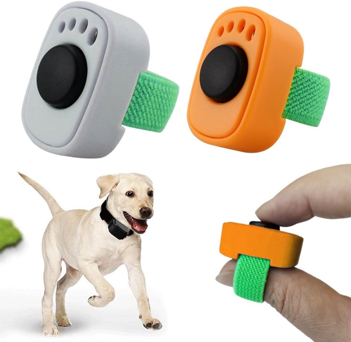 Clicker Set voor Honden, Katten en Paarden - 2 Stuks met Vinger Ring, Ideaal voor Training en Gedragsverbetering