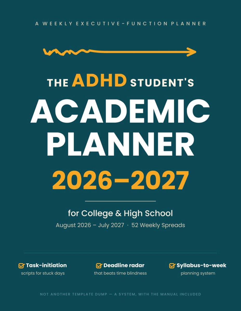 The ADHD Student's Academic Planner 2026-2027: A Weekly Executive-Function Organizer for College & High School Students - ShopVlot